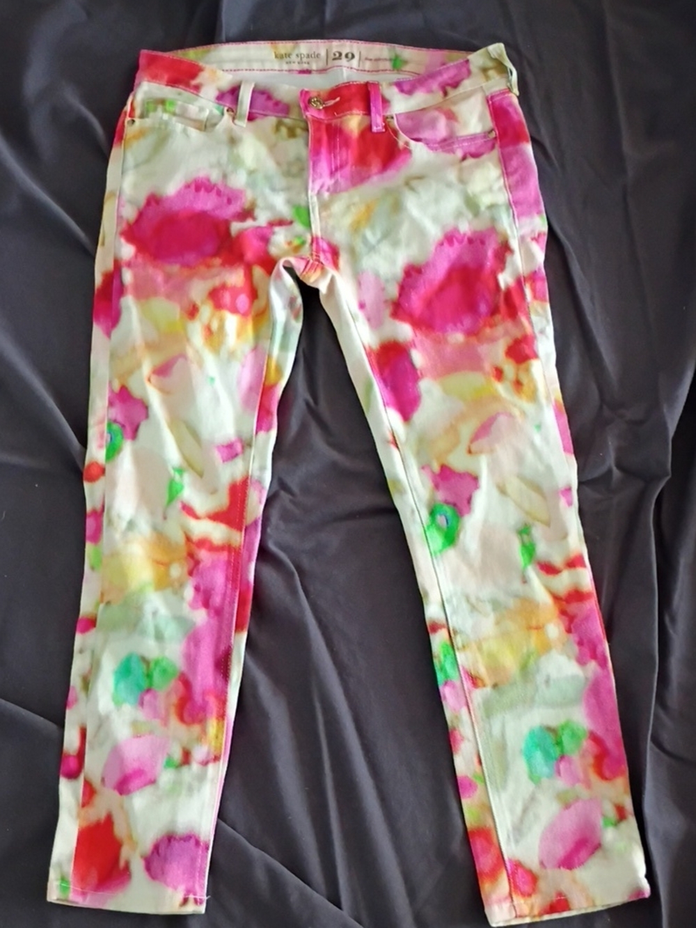 kate spade Floral Watercolor Skinny Jeans - Pink Multi Size 29